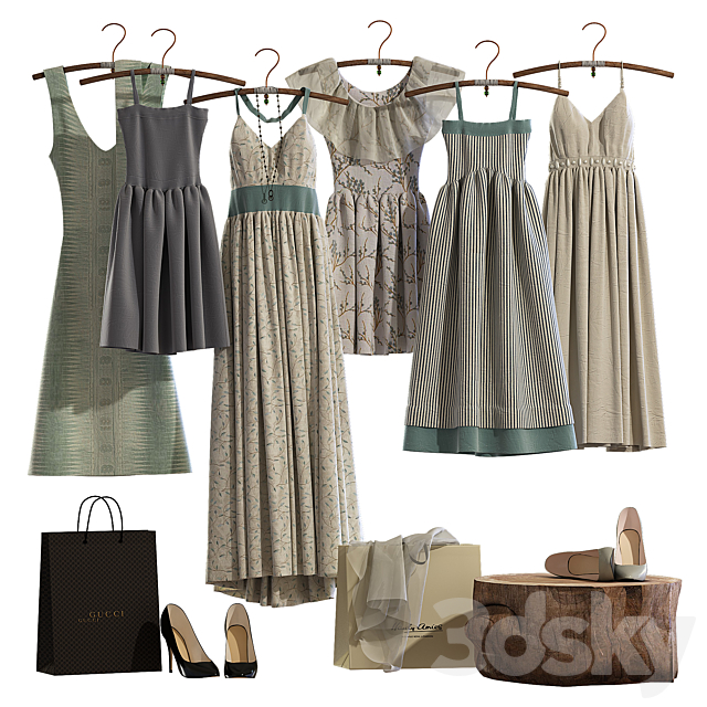 Set of women's clothing 1 3d