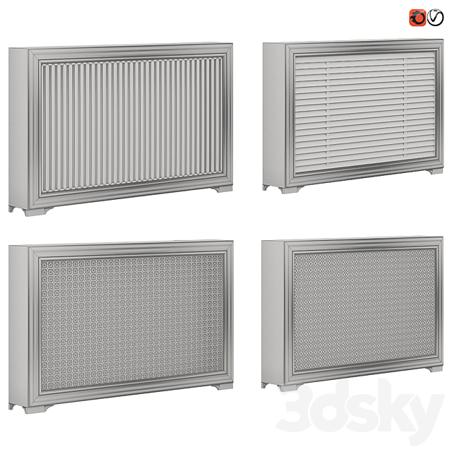 Set of radiator screen decorative_02 3d