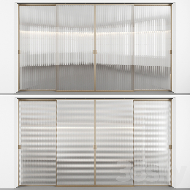 Sliding doors with embossed glass 3DSMax File - thumbnail 1
