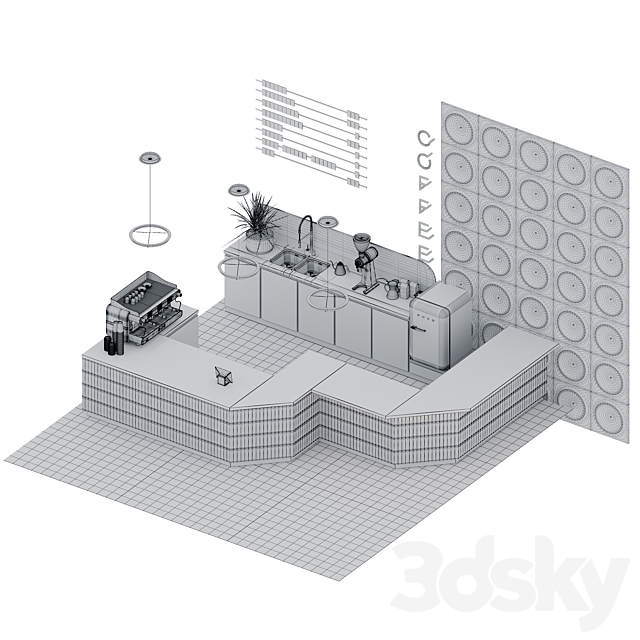 COFFEE SHOP 3 (Corona. Vray) 3dskyfree