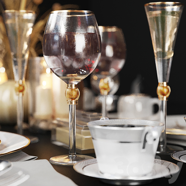 Luxury table setting 3d