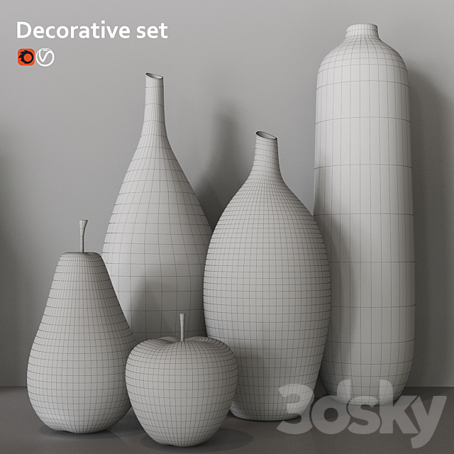 Decorative set 3d