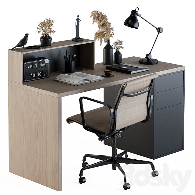 Work Table with Dried Plants – Set 82 3DSMax File - thumbnail 1