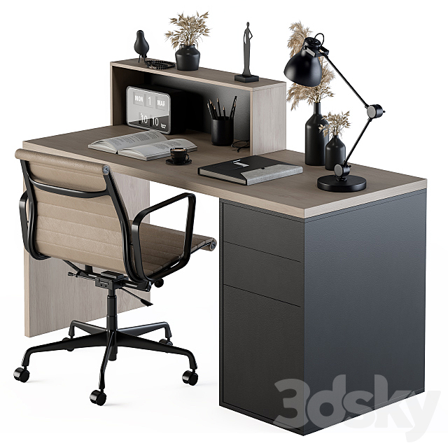 Work Table with Dried Plants – Set 82 3DSMax File - thumbnail 2