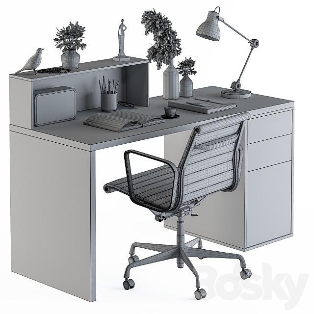 Work Table with Dried Plants – Set 82 3DSMax File - thumbnail 5