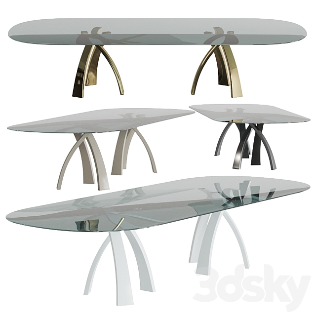 Eliseo table by Tonin Casa long 3DSMax File - thumbnail 1