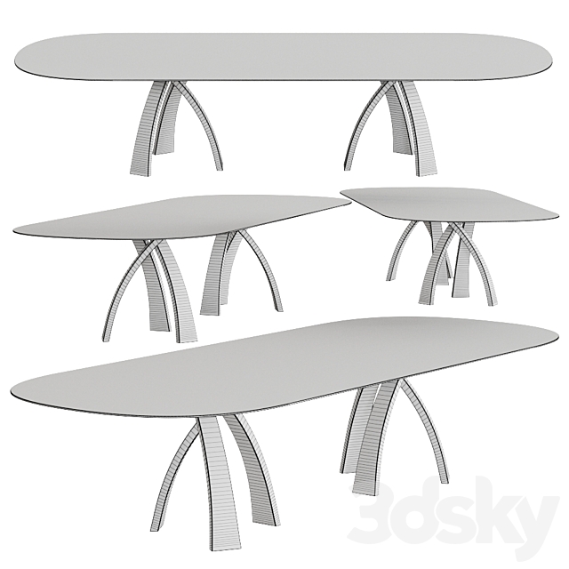 Eliseo table by Tonin Casa long 3DSMax File - thumbnail 2