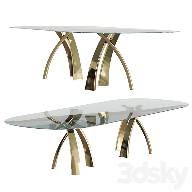 Eliseo table by Tonin Casa long 3DSMax File - thumbnail 4