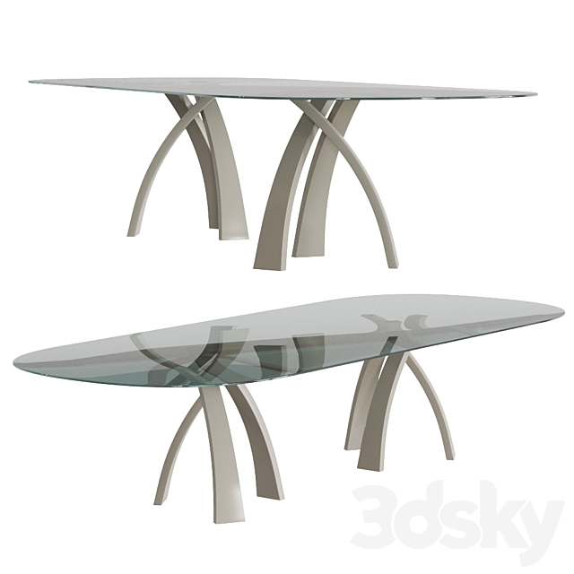 Eliseo table by Tonin Casa long 3DSMax File - thumbnail 5