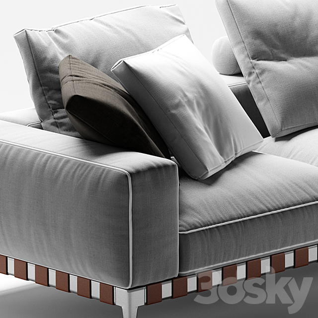 Flexform Gregory 3 seater sofa 3DSMax File - thumbnail 2
