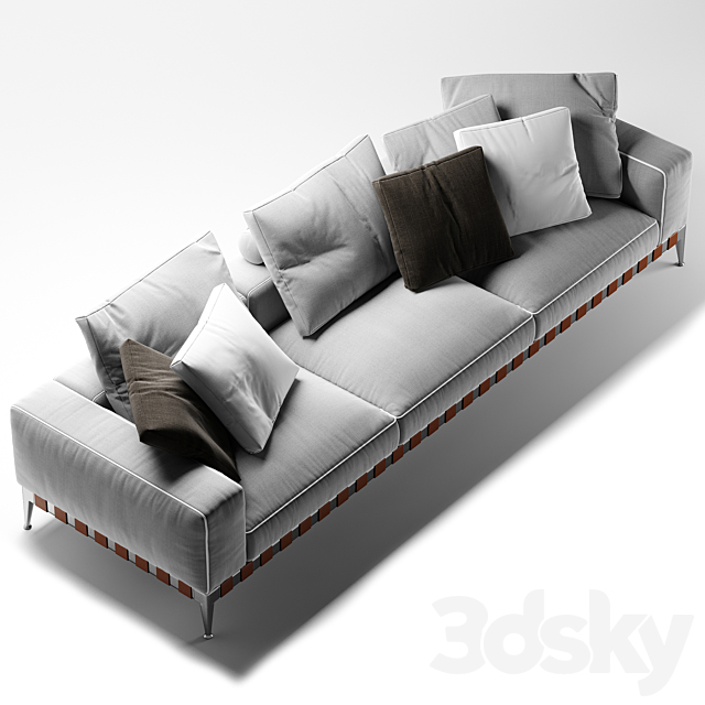 Flexform Gregory 3 seater sofa 3DSMax File - thumbnail 3