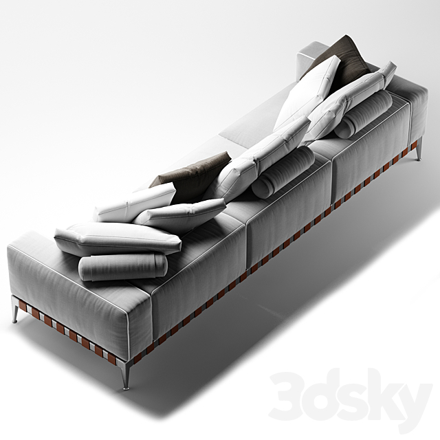 Flexform Gregory 3 seater sofa 3DSMax File - thumbnail 4