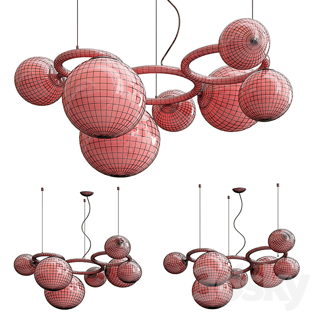 Puppet Ring Chandelier by Vistosi 3d