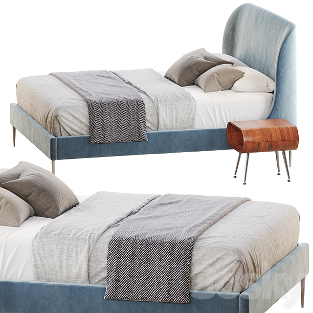 Lana upholstered bed 3DSMax File - thumbnail 2