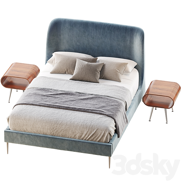 Lana upholstered bed 3DSMax File - thumbnail 3