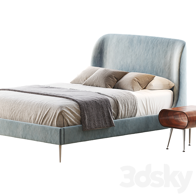 Lana upholstered bed 3DSMax File - thumbnail 4