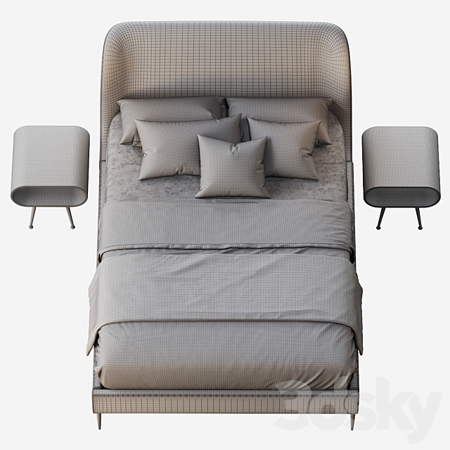 Lana upholstered bed 3DSMax File - thumbnail 5