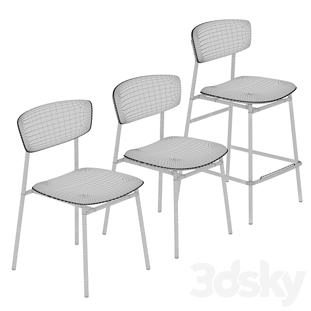 Calligaris Fifties chair barstool 3dskyfree