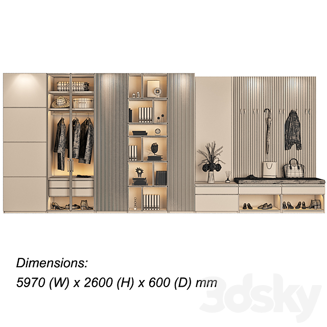Furniture composition for the hallway 99 part 1 3DSMax File - thumbnail 4