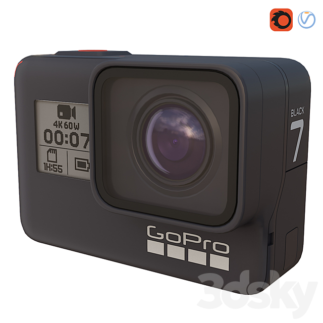 GoPro7 Diving Mask 3DSMax File - thumbnail 4