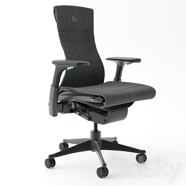 Herman Miller Herman Miller Embody Chair Used!3 Logitech X G Gaming Model Cyan Blue 