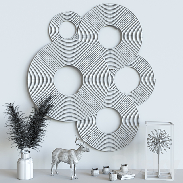 Decorative set golden 3dsky