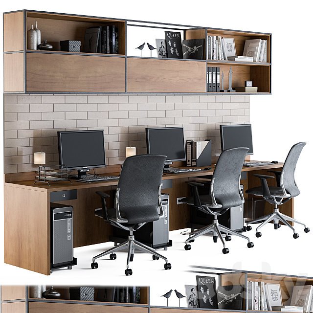 Office Furniture – employee Set 05 3DSMax File - thumbnail 1