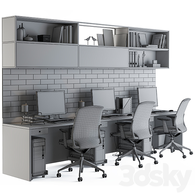 Office Furniture – employee Set 05 3DSMax File - thumbnail 4