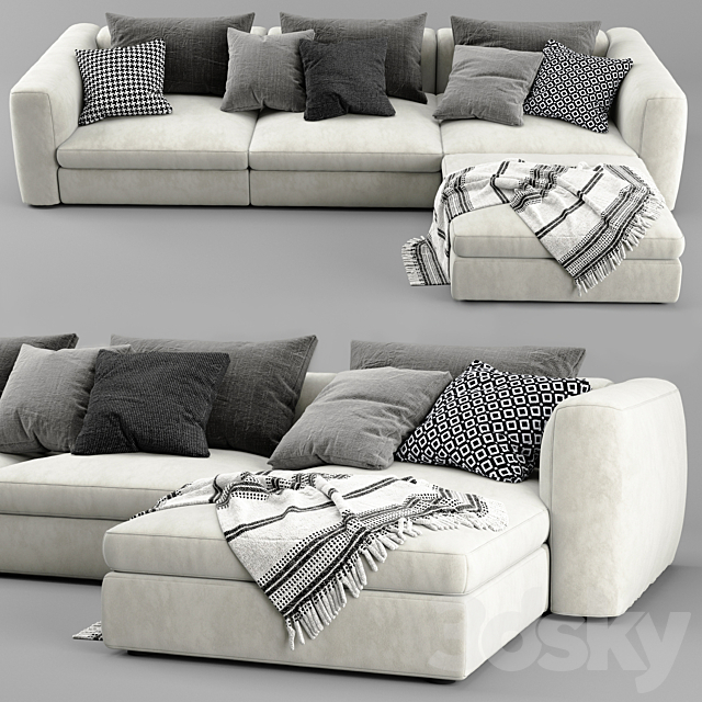 Poliform Dune Chaise Longue Sofa 3d