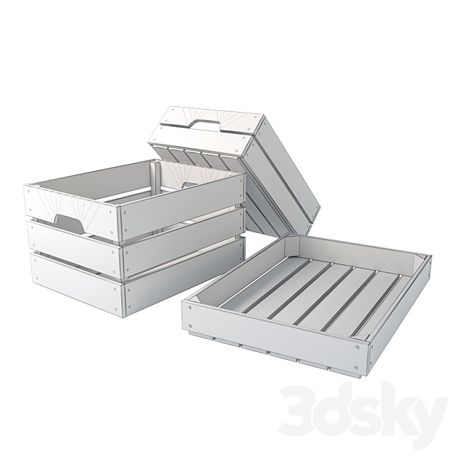 Wooden boxes (3 pcs.) 3dskyfree