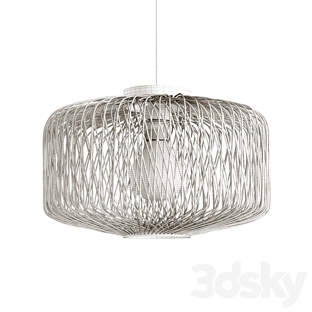 Rattan lamp. non electrified. Yaku 3d