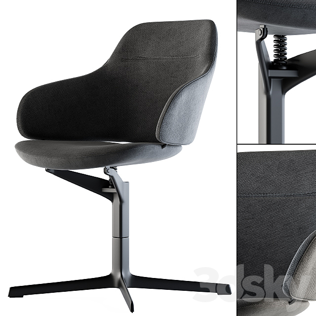 Office Chair Modern Fabric 3DSMax File - thumbnail 2