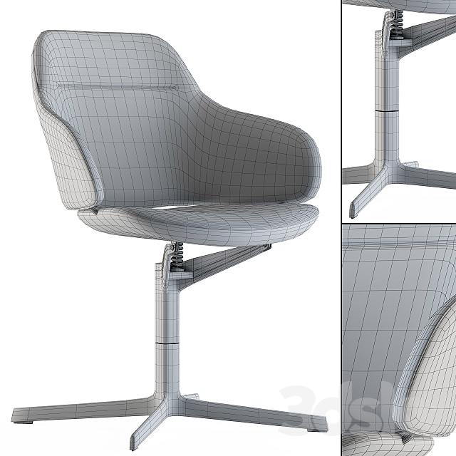 Office Chair Modern Fabric 3DSMax File - thumbnail 4