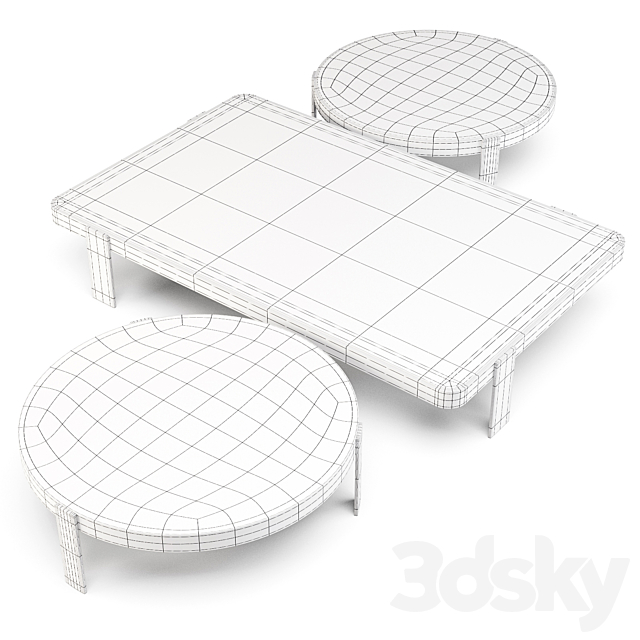 Minotti: Mattia - Coffee Tables Set 01 3dsky
