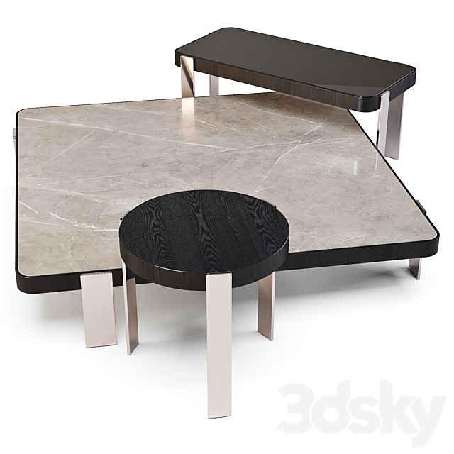 Minotti: Mattia - Coffee Tables Set 02 3d