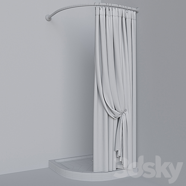 Shower curtain 1 3DSMax File - thumbnail 4