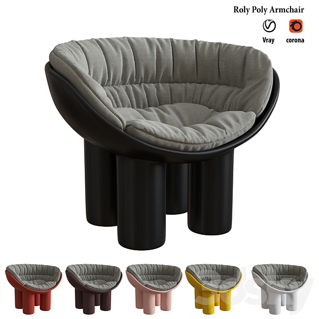 Roly Poly armchair 3DSMax File - thumbnail 1