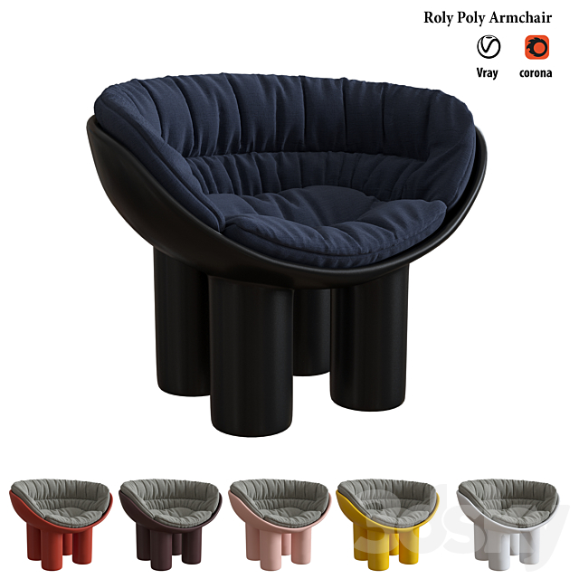 Roly Poly armchair 3DSMax File - thumbnail 2