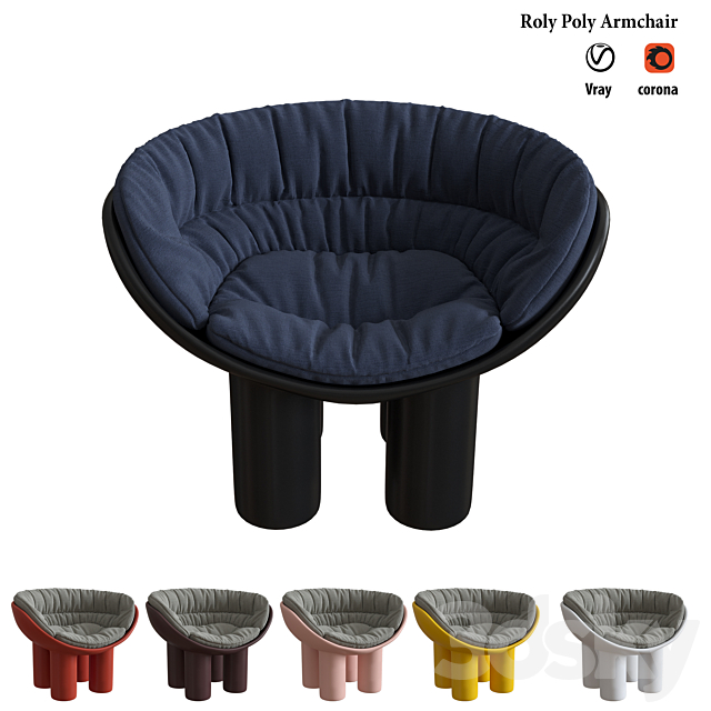 Roly Poly armchair 3DSMax File - thumbnail 4