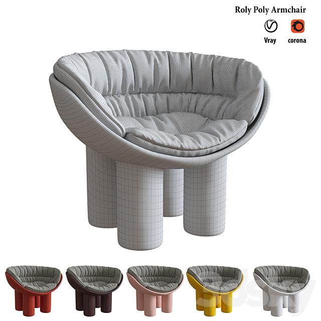 Roly Poly armchair 3DSMax File - thumbnail 5