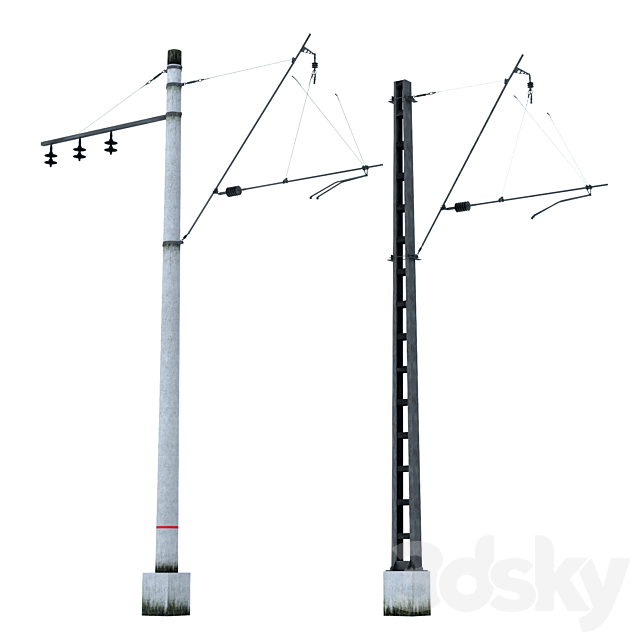 Russian Railways contact network 3d
