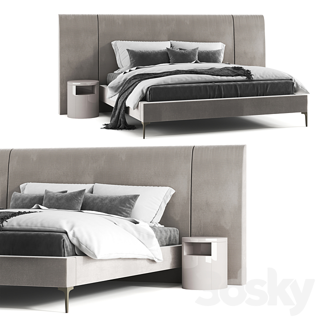 West Elm Andes Wide Bed 3DSMax File - thumbnail 2