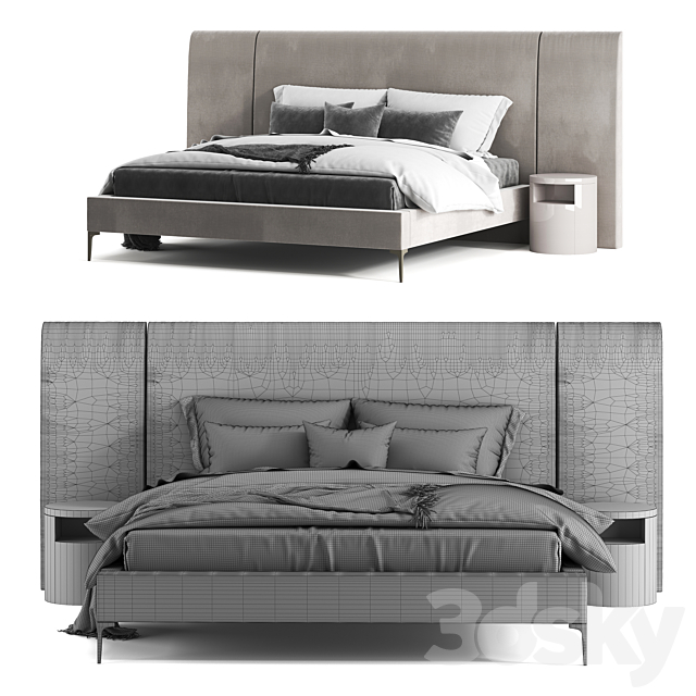 West Elm Andes Wide Bed 3DSMax File - thumbnail 3