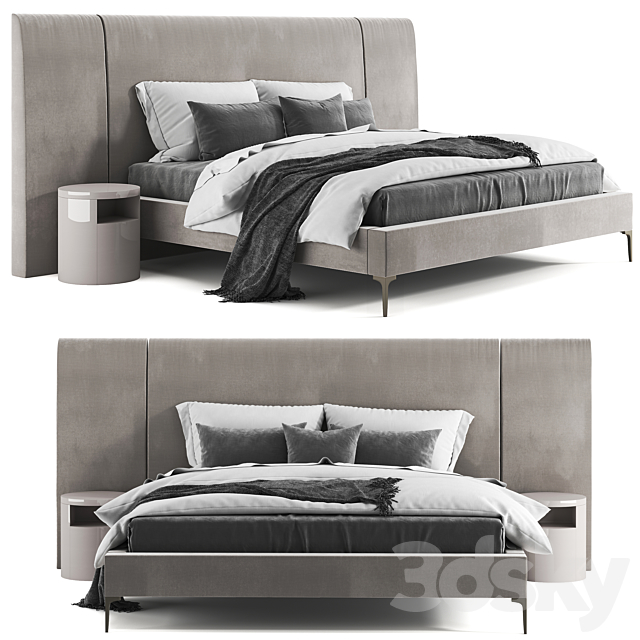 West Elm Andes Wide Bed 3DSMax File - thumbnail 1