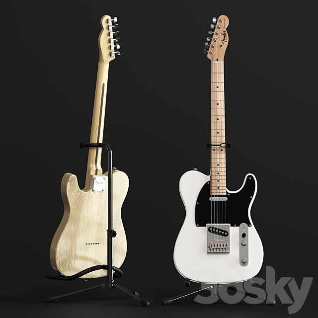 Electric Guitar Fender Telecaster 3d