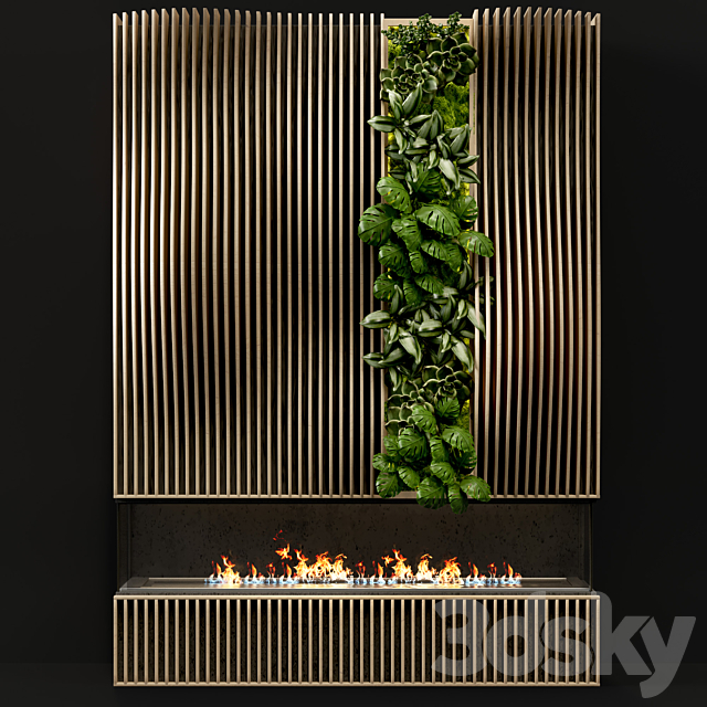 Fireplace modern 48 3d