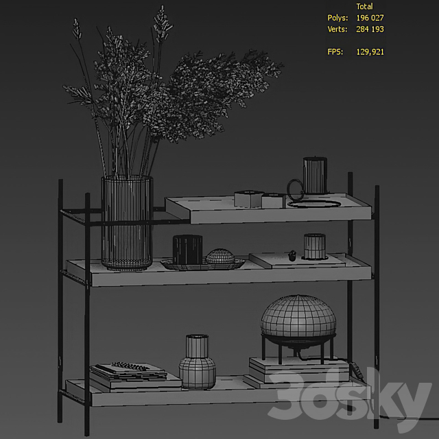 Woud Shelves with Decorative Filling 3DSMax File - thumbnail 5