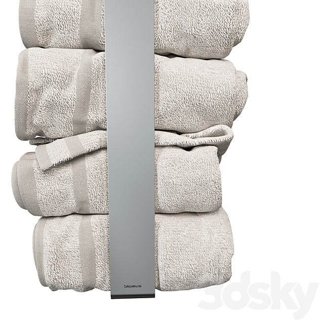Blomus towel set with holder 3DSMax File - thumbnail 3