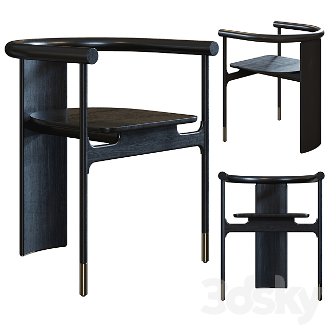 Contemporary Chair Black 3DSMax File - thumbnail 1