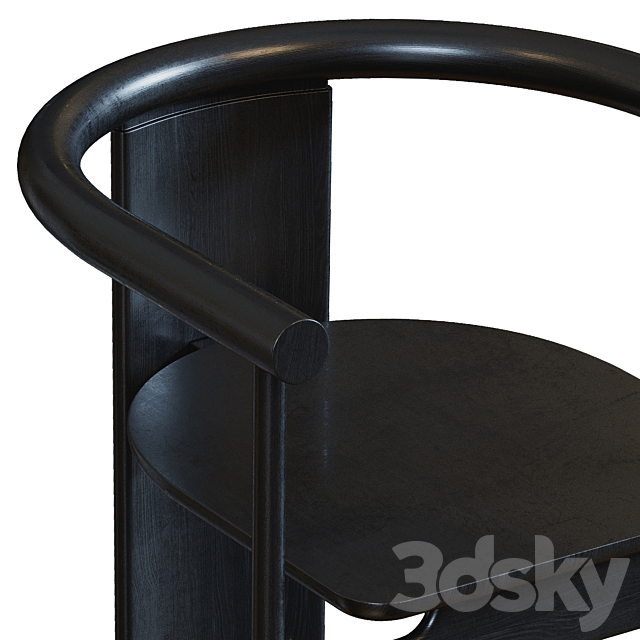 Contemporary Chair Black 3DSMax File - thumbnail 2